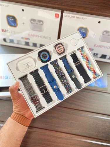 Ultra Max Suit Smart Watch 10 In 1 Box With Airpords2