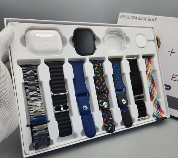 Ultra Max Suit Smart Watch 10 In 1 Box With Airpords2