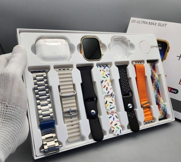 Ultra Max Suit Smart Watch 10 In 1 Box With Airpords2