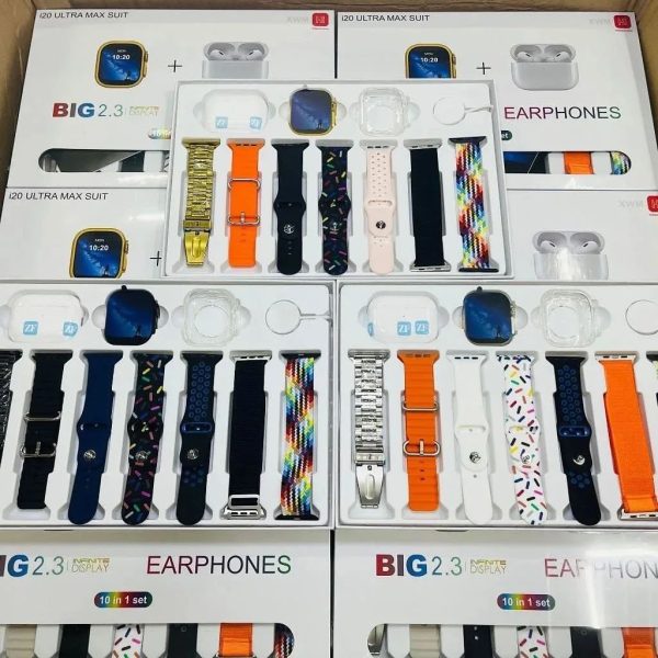 Ultra Max Suit Smart Watch 10 In 1 Box With Airpords2