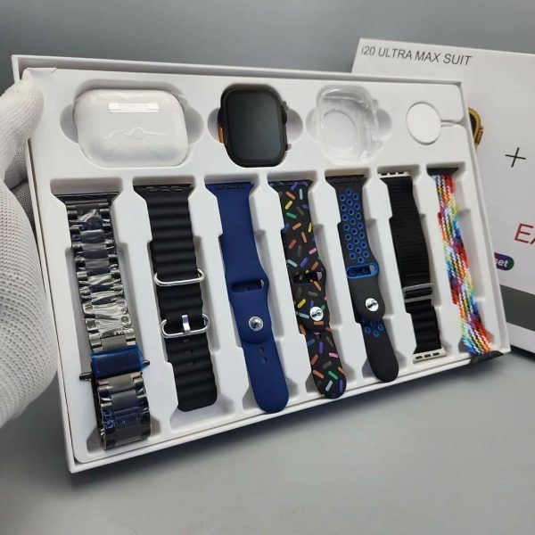 Ultra Max Suit Smart Watch 10 In 1 Box With Airpords2