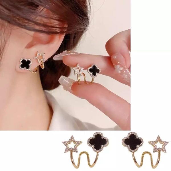 Sparkling Clover Star Earrings