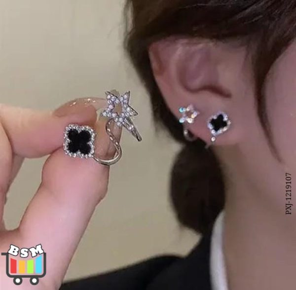 Sparkling Clover Star Earrings
