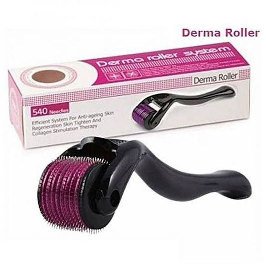 3 In 1 Combo Deal 1 Derma Roller , Silicone Scalp Massage Brush , Oil Bottle