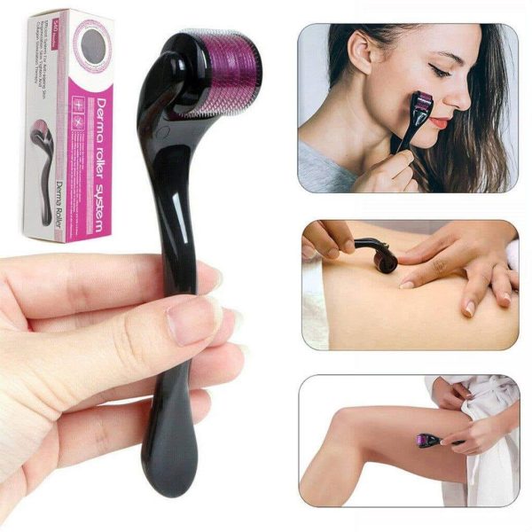 3 In 1 Combo Deal 1 Derma Roller , Silicone Scalp Massage Brush , Oil Bottle