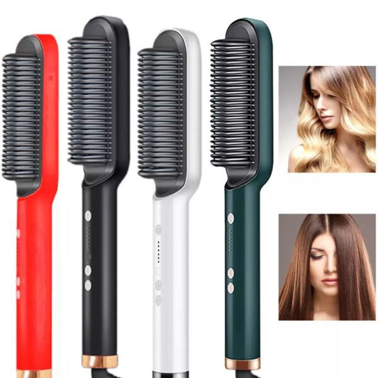 Hair Straightener Iron Brush Straight Hair Comb 2-in-1 Hair