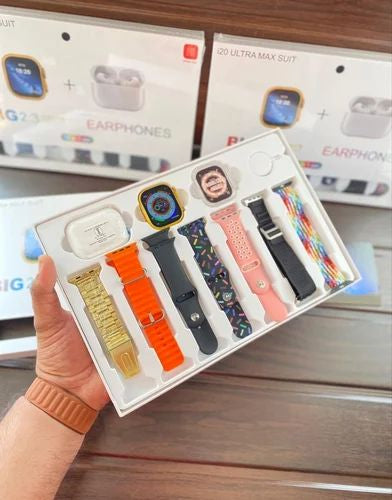 Ultra Max Suit Smart Watch 10 In 1 Box With Airpords2