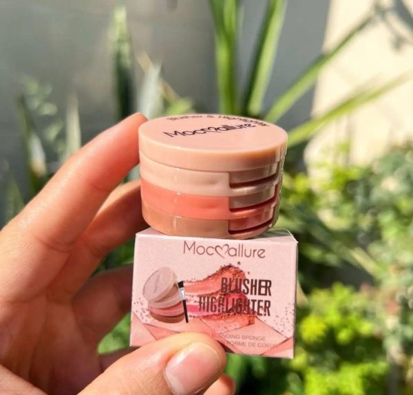 3 In 1 Blusher Highlighter Kit Package