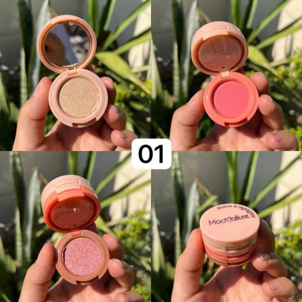 3 In 1 Blusher Highlighter Kit Package