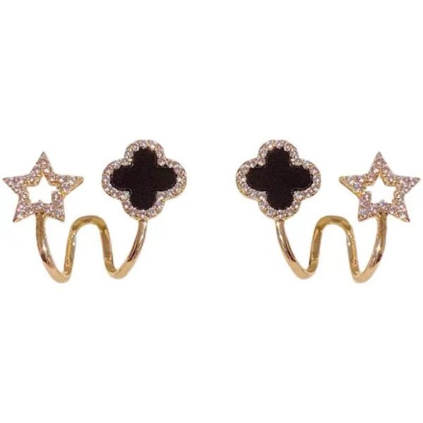 Sparkling Clover Star Earrings